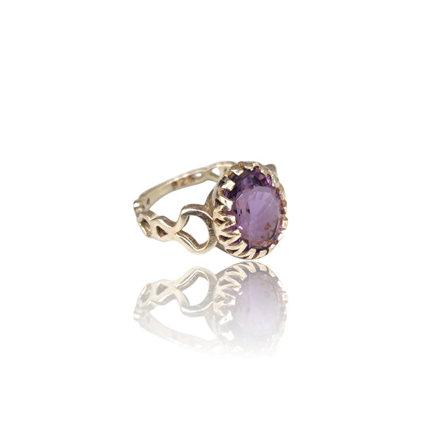 Natural Amethyst Ladies Silver Ring 3.50 Ct