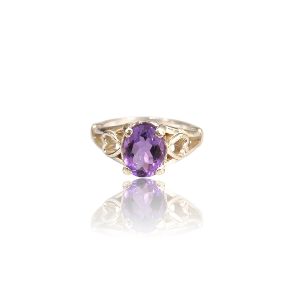 Natural Amethyst Ladies Silver Ring 1.60 Ct
