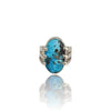 Natural Irani Fairoos Silver Ring 13.88 Ct
