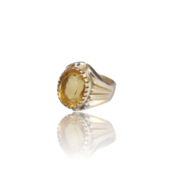 Natural Citrine Silver Ring 7.65 Ct