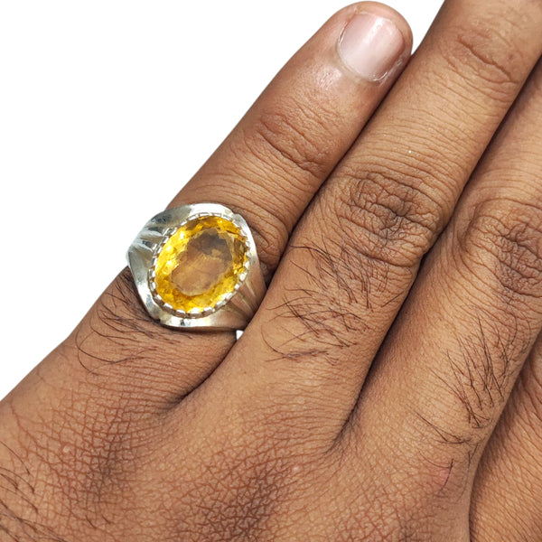 Natural Citrine Silver Ring 7.65 Ct