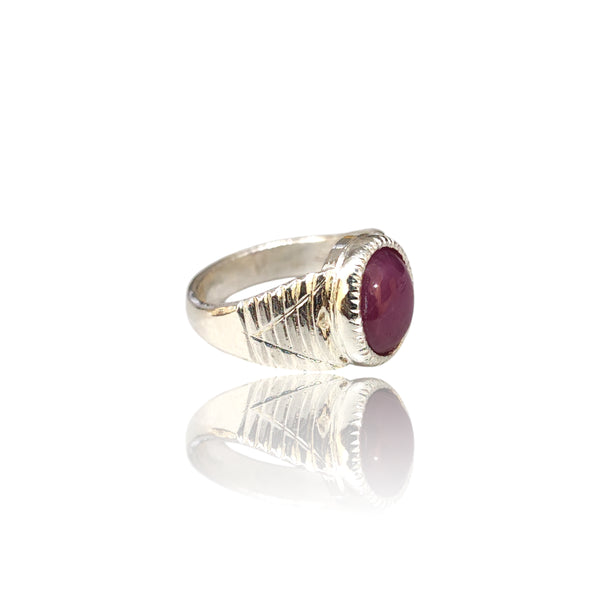 Natural Ruby Silver Ring 6.62 Ct