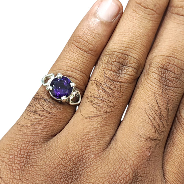 Natural Amethyst Ladies Silver Ring 2.70 Ct