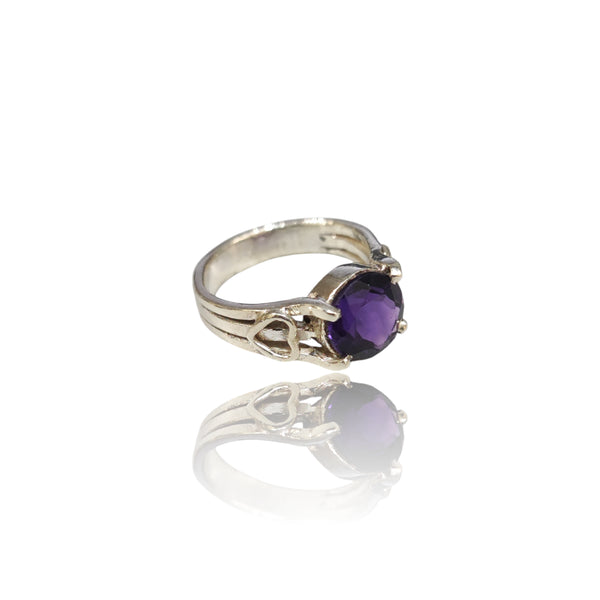 Natural Amethyst Silver Ring 2.15 Ct