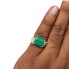 Natural Emerald Silver Ring 7.14 Ct