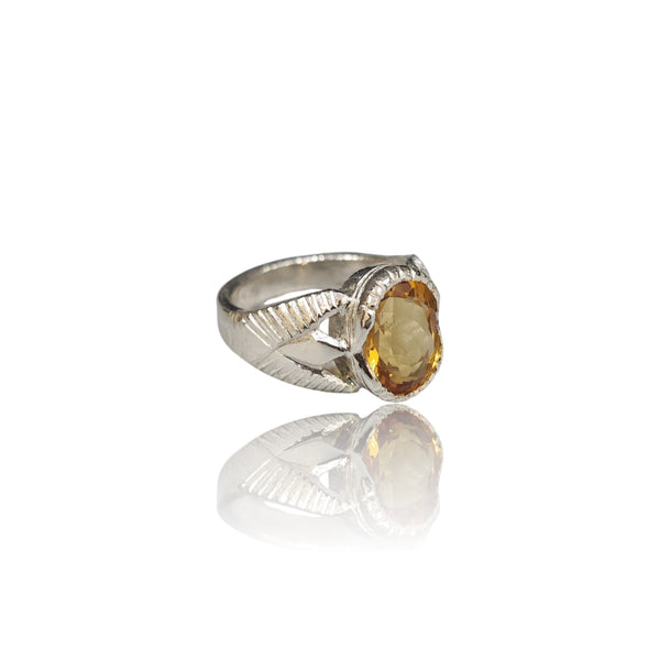 Natural Citrine Silver Ring 3.86 Ct