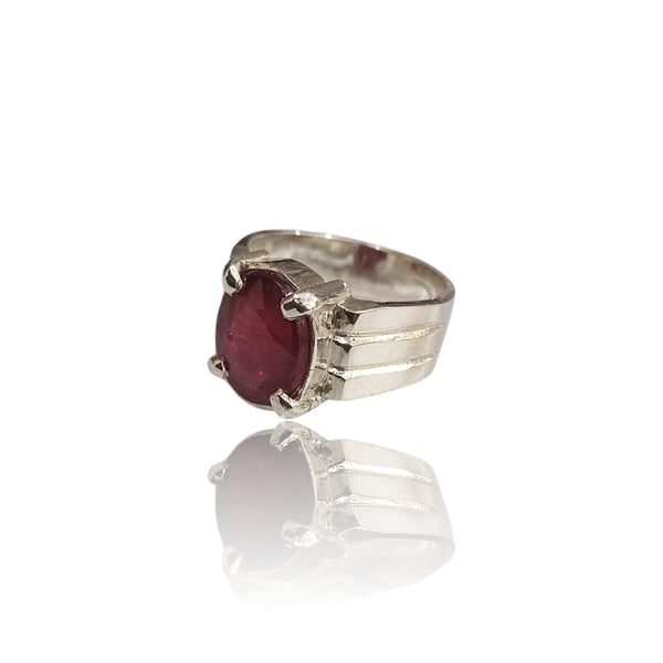 Natural Ruby Silver Ring 9.00 Ct
