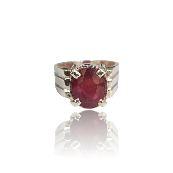 Natural Ruby Silver Ring 9.00 Ct