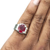 Natural Ruby Silver Ring 9.00 Ct