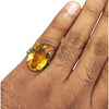 Natural Citrine Silver Ring 14.39 Ct