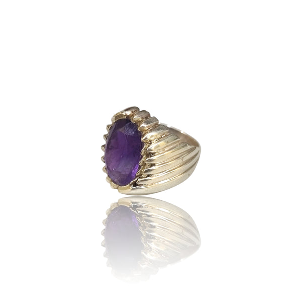 Natural Amethyst Silver Ring 7.45 Ct