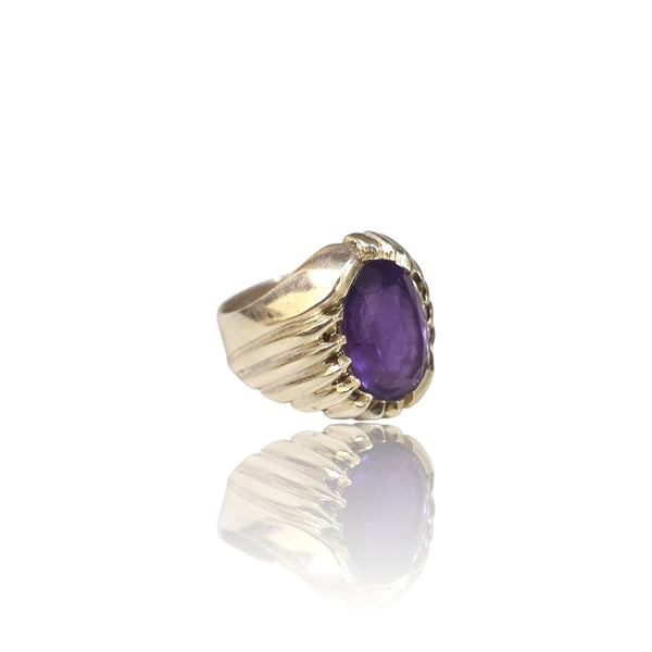 Natural Amethyst Silver Ring 7.45 Ct