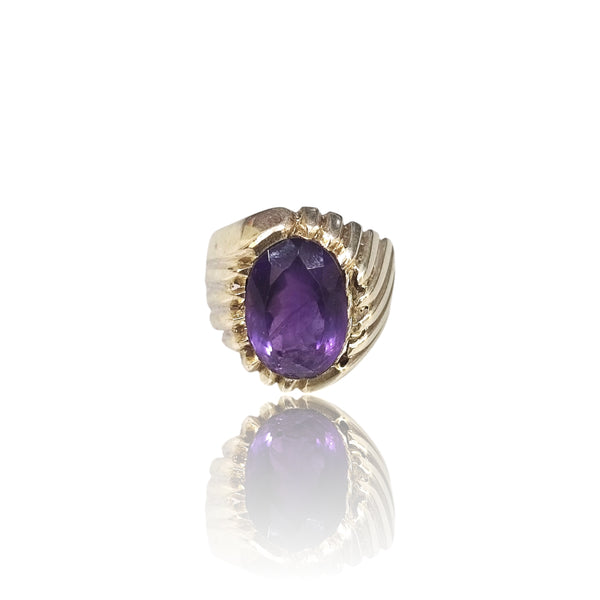 Natural Amethyst Silver Ring 7.45 Ct
