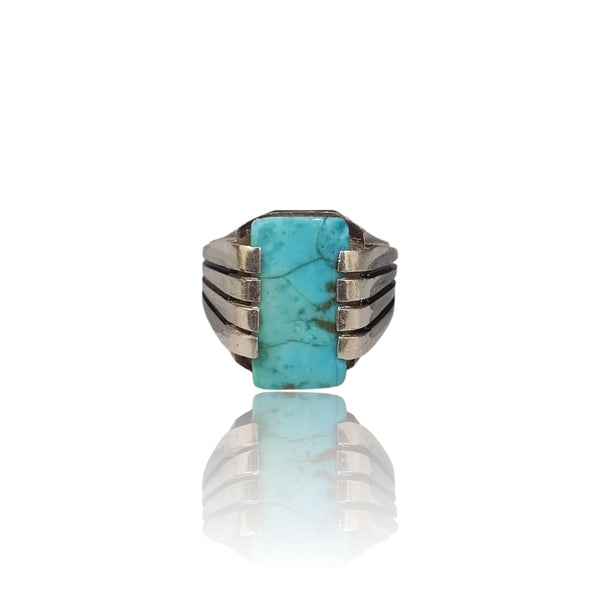 Natural Irani Fairoos Silver Ring 10.33 Ct