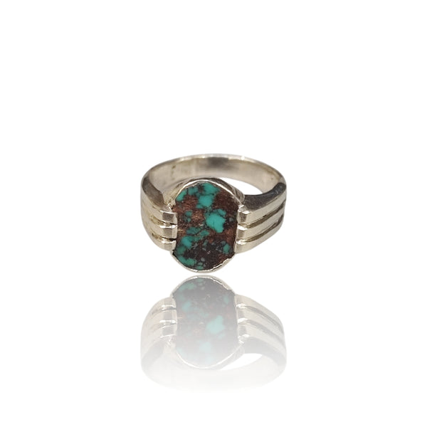 Natural Irani Fairoos Silver Ring 6.27 Ct