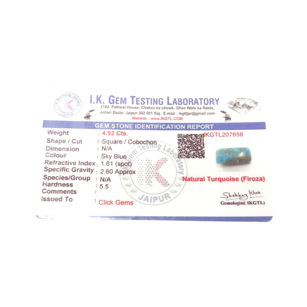 Natural Irani Fairoos Silver Ring 4.92 Ct