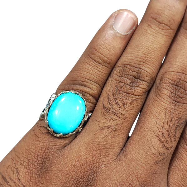 Natural American Fairoos Silver Ring 11.62 Ct
