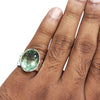 Natural Green Amethyst Silver Ring 13.88 Ct