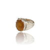 Natural Yellow Sapphire Silver Ring 5.35 Ct