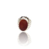 Natural Carnelian Aqiq Silver Ring 17.78 Ct