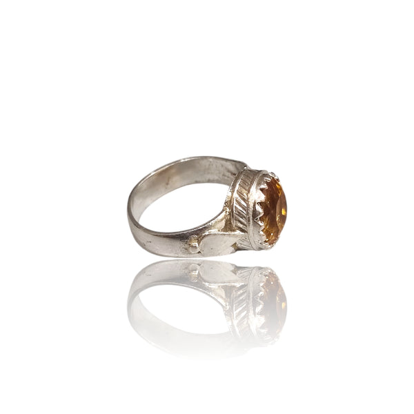 Natural Citrine Silver Ring 2.95 Ct