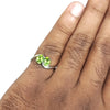 Natural Peridot Ladies Silver Ring 3.00 Gms