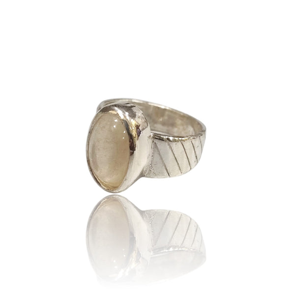Natural Moonstone Silver Ring 6.83 Ct
