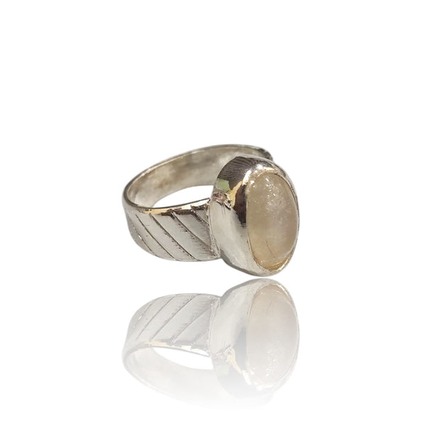 Natural Moonstone Silver Ring 6.83 Ct