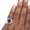 Natural Amethyst Silver Ring 6.82 Ct