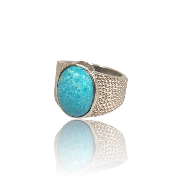 Natural American Fairoos Silver Ring 6.87 Ct