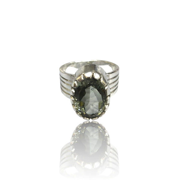 Natural Quartz Silver Ring 9.12 Ct