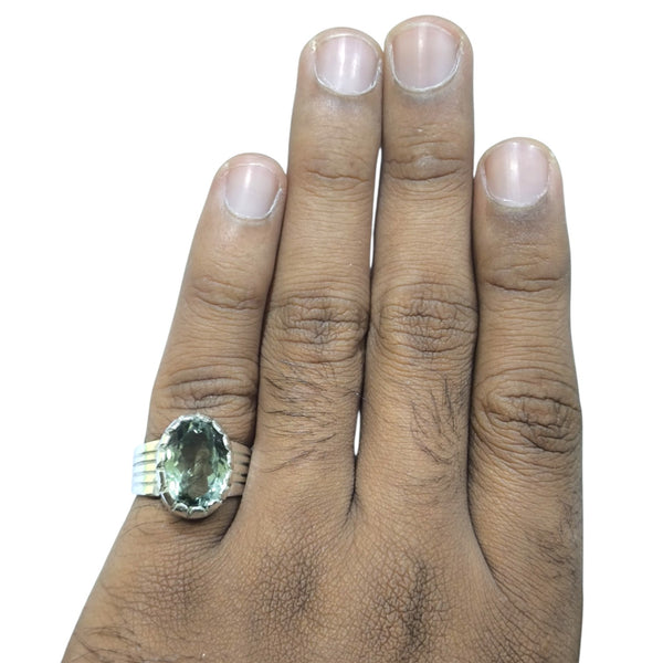 Natural Quartz Silver Ring 9.12 Ct