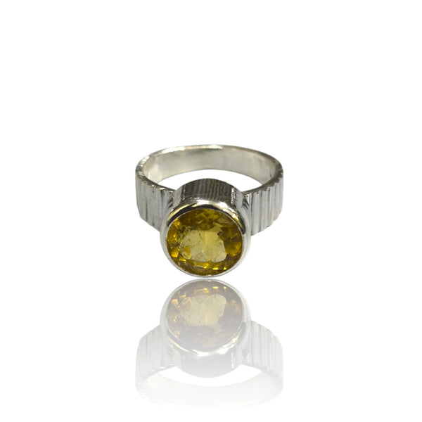 Natural Citrine Silver Ring 4.03 Ct