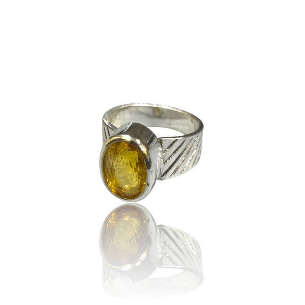 Natural Citrine Silver Ring 4.25 Ct