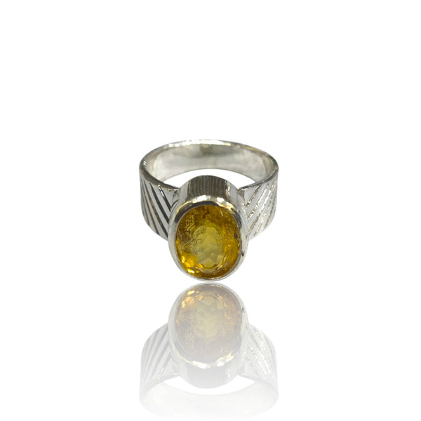 Natural Citrine Silver Ring 4.25 Ct