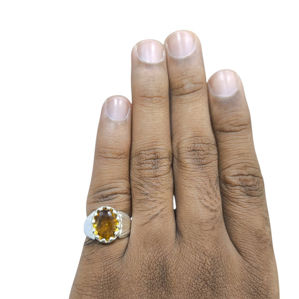 Natural Citrine Silver Ring 4.40 Ct