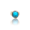 Natural Irani Fairoos Silver Ring 8.88 Ct — close up detail, authentic Irani firoza turquoise silver ring