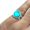 Natural Irani Fairoos Silver Ring 8.88 Ct — natural Irani firoza turquoise ring view 4