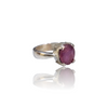 Natural Ruby Silver Ring 6.22 Ct — close up detail, authentic natural ruby manik silver ring