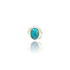 Natural Irani Fairoos Silver Ring 6.00 Ct — close up detail, authentic Irani firoza turquoise silver ring