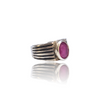 Natural Ruby Silver Ring 2.71 Ct — close up detail, authentic natural ruby manik silver ring