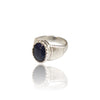 Natural Blue Sapphire Silver Ring 4.52 Ct