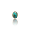 Natural Irani Fairoos Silver Ring 15.35 Ct — close up detail, authentic Irani firoza turquoise silver ring
