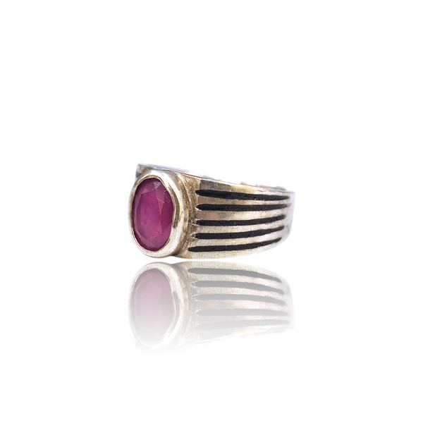 Natural natural ruby manik silver ring 2.71ct — lab certified Click Gems