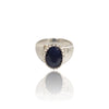 Natural Blue Sapphire Silver Ring 4.52 Ct