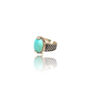 Natural American Fairoos Silver Ring 5.80 Ct — close up detail, authentic American firoza turquoise silver ring
