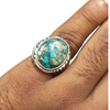Natural Irani Fairoos Silver Ring 16.23 Ct — natural Irani firoza turquoise ring view 4