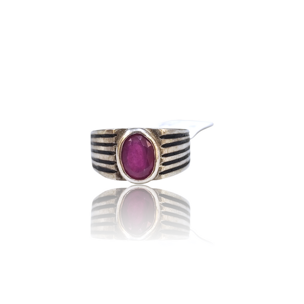 Natural Ruby Silver Ring 2.71 Ct — side view, lab certified natural natural ruby manik