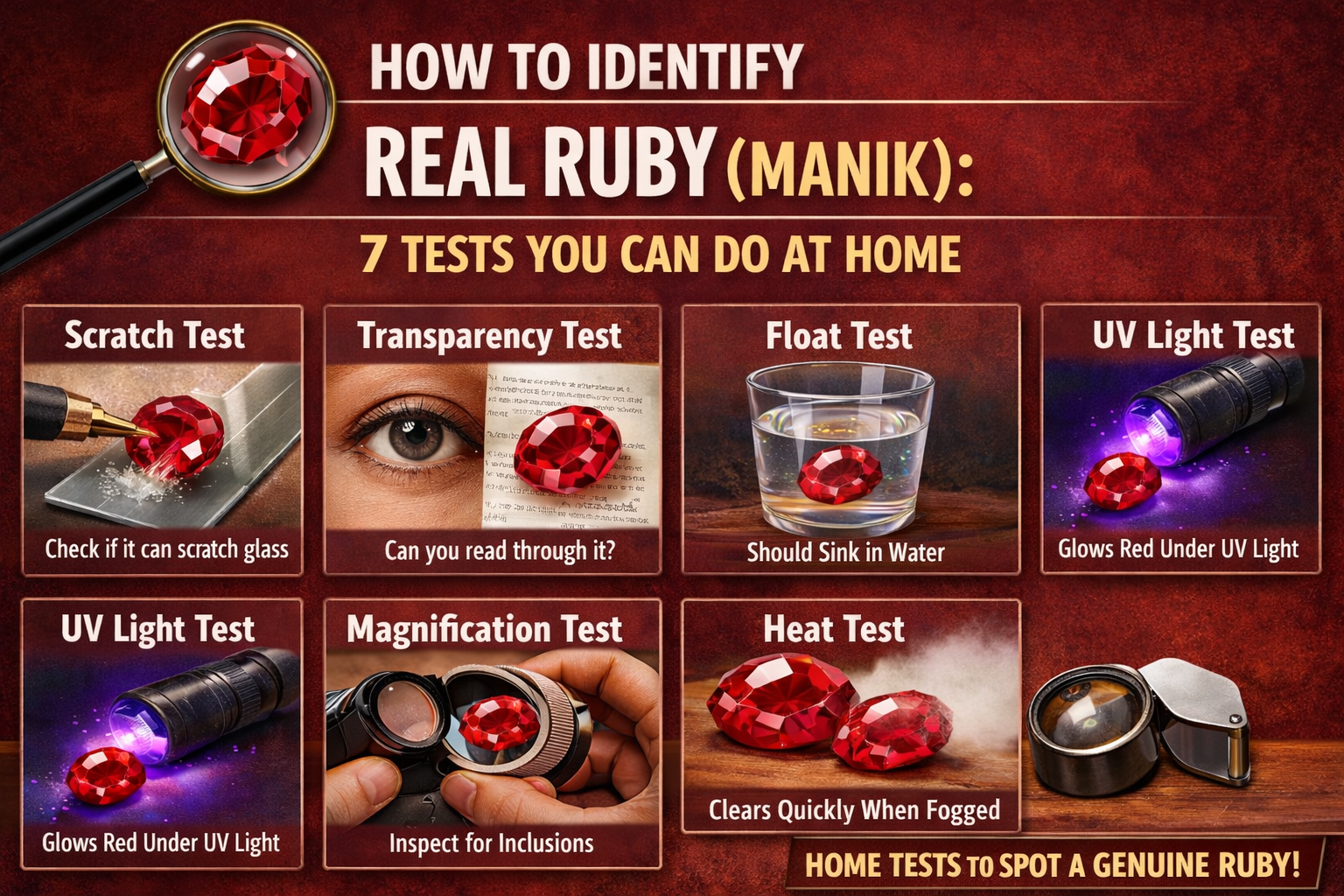 How to Identify Real Ruby (Manik): 7 Tests You Can Do at Home – Click Gems