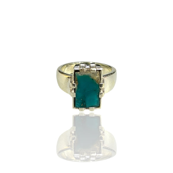 Natural Irani Fairoos Silver Ring 3.37 Ct
